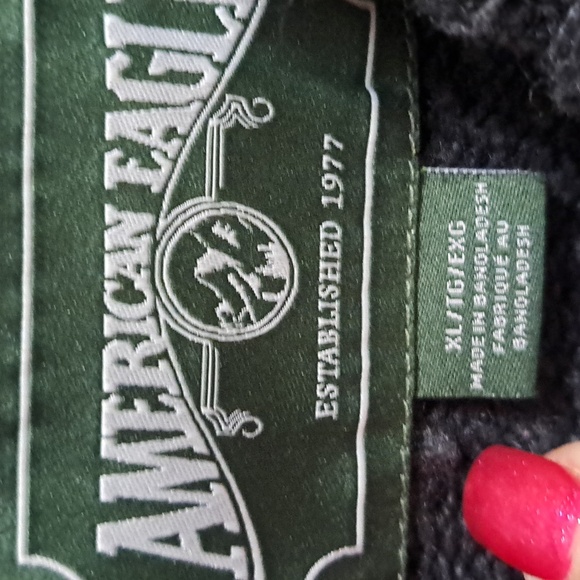 American Eagle Dark Gray Hooded Pocket Heavy Sweater. Size XL - Picture 8 of 9